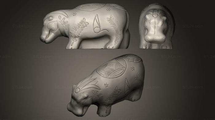 Animal figurines (Hippopotame gyptien, STKJ_0059) 3D models for cnc